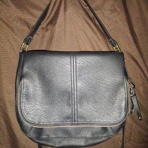 Fold over purse black